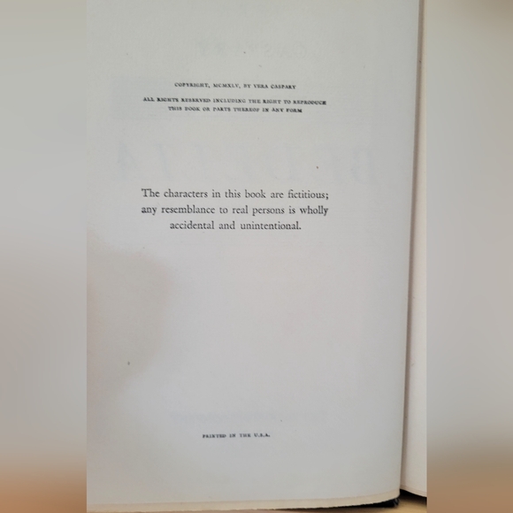 Vintage Bedelia [Hardcover] Vera Caspary 1945 Blakiston Company USED GOOD - Picture 5 of 8